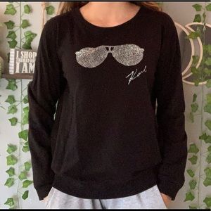 Black Karl lagerfeld sunglasses sweatshirt